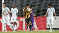 Muhammad Hadi Fayyadh kisses the ball after scoring a goal against Saudi Arabia (Image Courtesy: AFC)